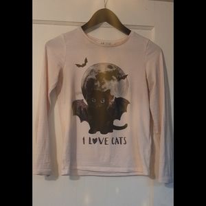 Pastel Goth Vampire Cat Long Sleeve Top